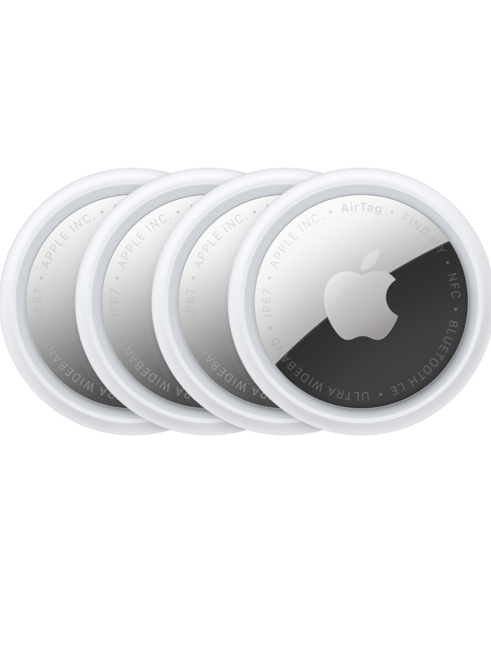 Apple AirTag (4-Pack) - White/Silver Bluetooth Tracker Model A2187